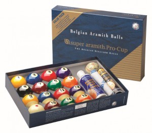 Kulečníkové koule POOL Super Aramith Pro cup value pack 57,2 mm dárkový set