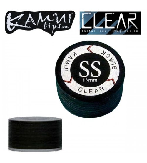 Kamui Clear Black Pool Cue Tip - Super Soft 13mm Billiard Tip